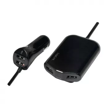 Logilink USB automobilinis kroviklis, 2+2 prievadai, 24W, juodas