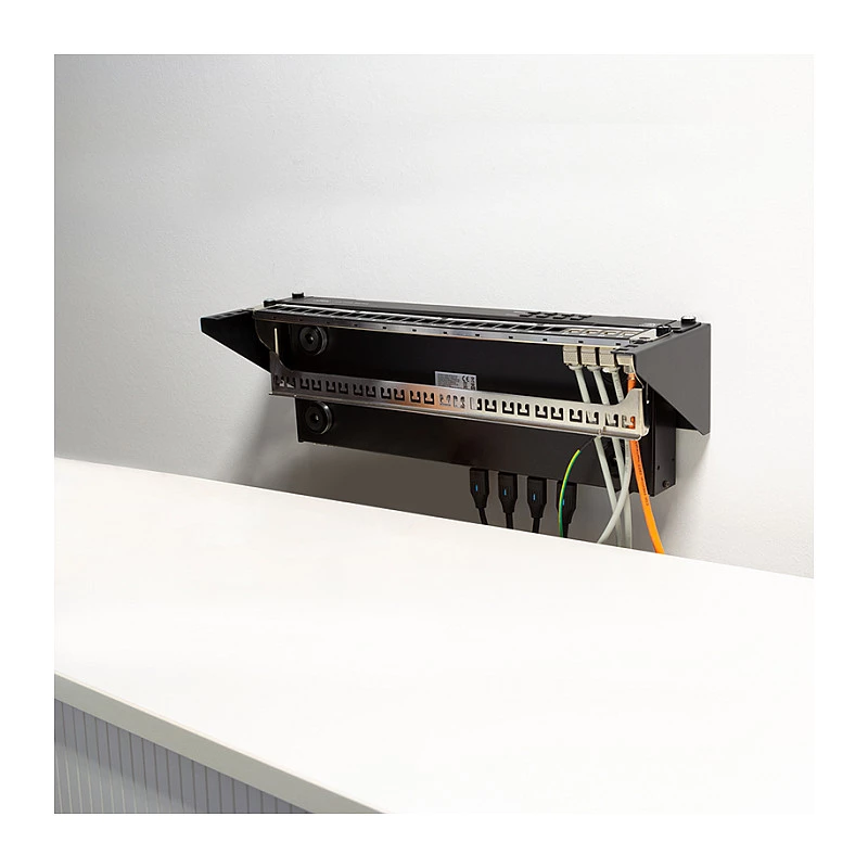 Logilink WB0011 19 colių 1U stovas po stalu arba ant sienos, juodas
