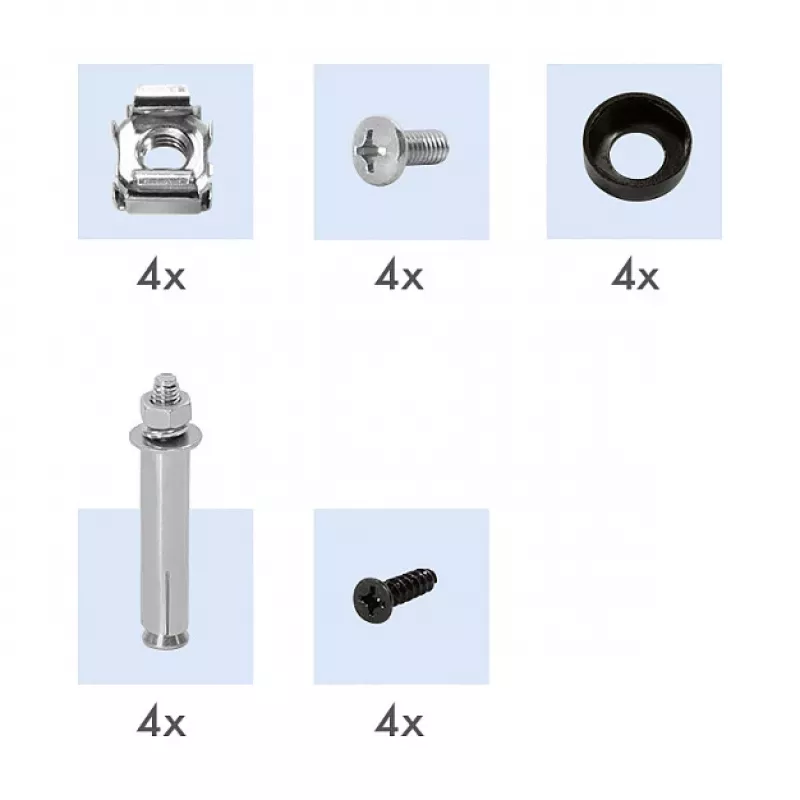 Logilink WB0011 19 colių 1U stovas po stalu arba ant sienos, juodas