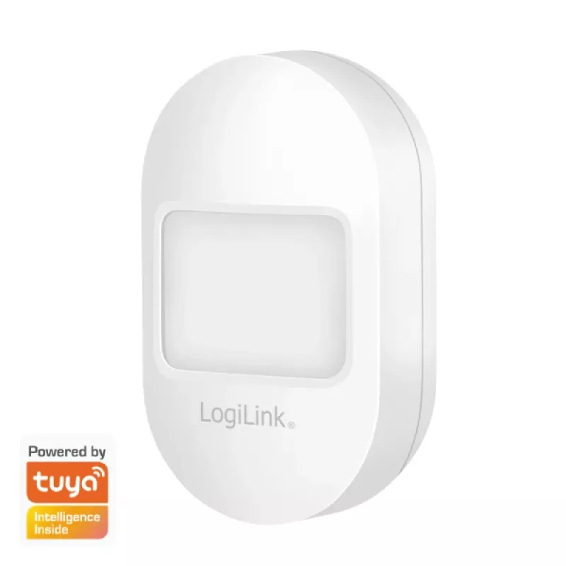 Logilink WiFi Smart PIR judesio jutiklis, Tuya suderinamas, 2.4GHz, 120° aptikimo kampas, 8m atstumas, baltas