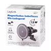 LogiLink belaidis automobilinis įkroviklis su išmaniojo telefono laikikliu 15W, apvalus, Qi, automatinis fiksavimas, ventiliacijos ir prisiurbimo laikiklis, juodas