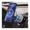 LogiLink belaidis automobilinis įkroviklis su išmaniojo telefono laikikliu 15W, apvalus, Qi, automatinis fiksavimas, ventiliacijos ir prisiurbimo laikiklis, juodas