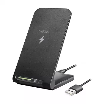 Logilink belaidžio įkrovimo stovas „Quick Charging Stand 15 W“, dviguba ritė, juodos spalvos