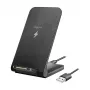 Logilink belaidžio įkrovimo stovas „Quick Charging Stand 15 W“, dviguba ritė, juodos spalvos