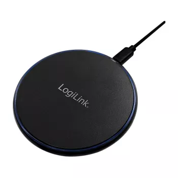 LogiLink belaidis stalo greitasis įkroviklis 10 W Qi įkrovimo padėklas juodas