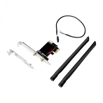 LogiLink WL0248 PCI-Express Wi-Fi 6E AX5400 Tri-Band kortelė su Bluetooth 5.2, 2.4/5/6 GHz, 2x nuimamos 5 dBi antenos, Intel AX210, WPA3, Windows 10/11 ir Linux