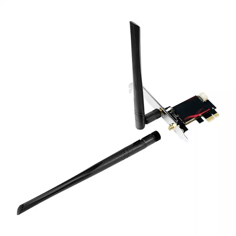 LogiLink WL0248 PCI-Express Wi-Fi 6E AX5400 Tri-Band kortelė su Bluetooth 5.2, 2.4/5/6 GHz, 2x nuimamos 5 dBi antenos, Intel AX210, WPA3, Windows 10/11 ir Linux