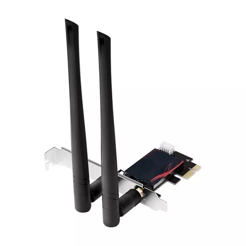 LogiLink WL0248 PCI-Express Wi-Fi 6E AX5400 Tri-Band kortelė su Bluetooth 5.2, 2.4/5/6 GHz, 2x nuimamos 5 dBi antenos, Intel AX210, WPA3, Windows 10/11 ir Linux