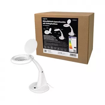 LOGILINK WZ0059 LED didinamasis stalinis žibintas su stovu, 3 dioptrijų (1.75x), 40 SMD LED, 6.5W, dienos šviesos baltumo, juodos spalvos