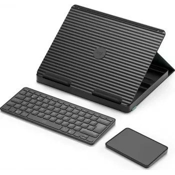 „Logitech Casa Pop-Up Desk“ – nešiojamas klaviatūros ir jutiklinės dalies rinkinys