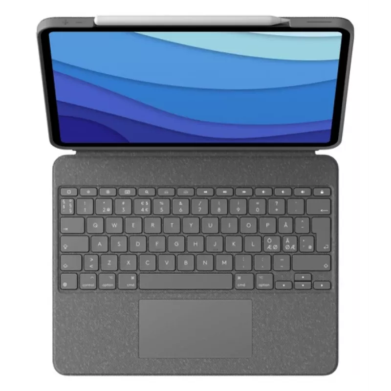 Logitech Combo Touch klaviatūros dėklas su jutikliniu kilimėliu iPad Pro 12.9 (5-oji karta), Pan Nordic išdėstymas, Oxford Gray