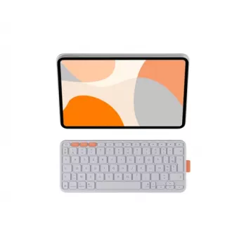 Logitech Flip Folio klaviatūra ir dėklas - pilno dydžio - belaidė - Bluetooth 5.1 LE - AZERTY - prancūziška - šviesiai pilka - skirta Apple 10,9 colių iPad Air (5-osios kartos)