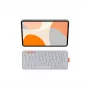 Logitech Flip Folio klaviatūra ir dėklas - pilno dydžio - belaidė - Bluetooth 5.1 LE - AZERTY - prancūziška - šviesiai pilka - skirta Apple 10,9 colių iPad Air (5-osios kartos)