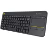 Logitech K400 Plus belaidė klaviatūra su jutikliniu kilimėliu - juoda