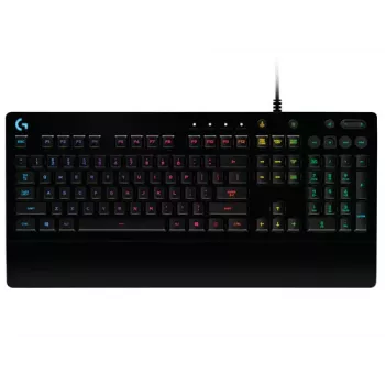 Logitech G213 Prodigy žaidimų klaviatūra – RGB apšvietimas, QWERTY US English, atspari išsiliejimui, integruota riešo atrama
