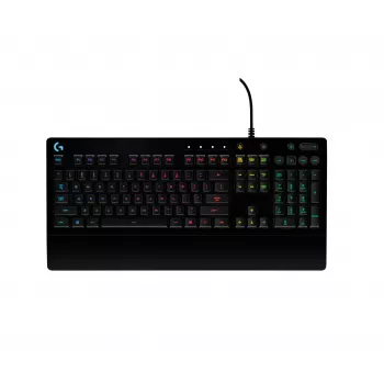 Logitech G213 Prodigy žaidimų klaviatūra – RGB apšvietimas, QWERTY US English, atspari išsiliejimui, integruota riešo atrama