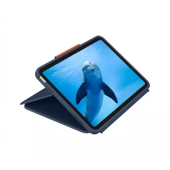 Logitech Rugged Combo 4 Touch klaviatūros dėklas su jutikliniu kilimėliu, skirtas Apple iPad 10th Generation - Classic Blue - Pan Nordic QWERTY