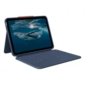 Logitech Rugged Combo 4c Classic Blue iPad klaviatūros dėklas su trackpad, Smart Connector, QWERTZ