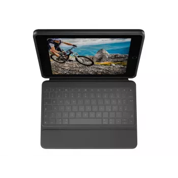 Logitech Rugged Folio klaviatūra ir dėklas su Apple Smart Connector - AZERTY prancūziškas išdėstymas - grafitas - skirta Apple 10,9 colių iPad (10 kartos)
