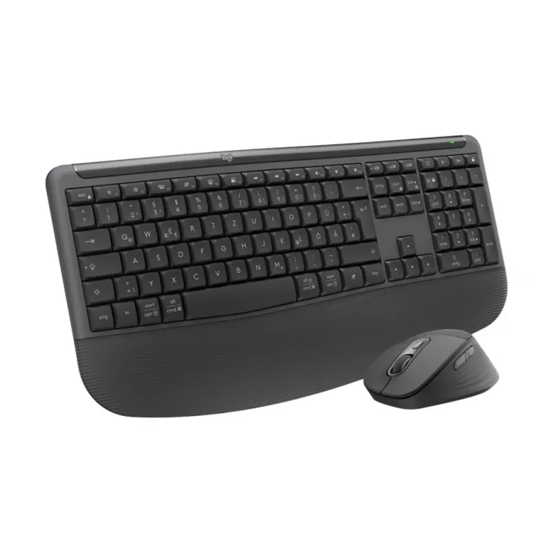 Logitech Signature Comfort Plus Combo MK880 for Business - belaidė klaviatūros ir pelės rinkinys, pilno dydžio, su LED akumuliatoriaus indikatoriumi, belaidis ryšys, USB-C, Bluetooth LE, QWERTZ, vokiškas išdėstymas, grafitas