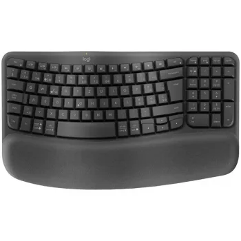 Logitech Wave Keys ir Lift Combo – ergonominis belaidis klaviatūros ir vertikalios pelės rinkinys, Graphite