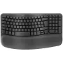Logitech Wave Keys ir Lift Combo – ergonominis belaidis klaviatūros ir vertikalios pelės rinkinys, Graphite