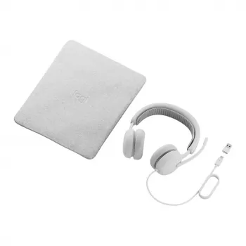 Logitech Zone Wired 2 On-Ear USB-C ausinės su triukšmo slopinimo boom mikrofonu, Off-White