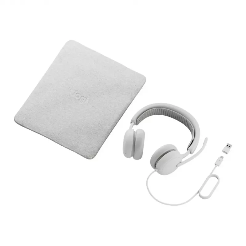 Logitech Zone Wired 2 On-Ear USB-C ausinės su triukšmo slopinimo boom mikrofonu, Off-White