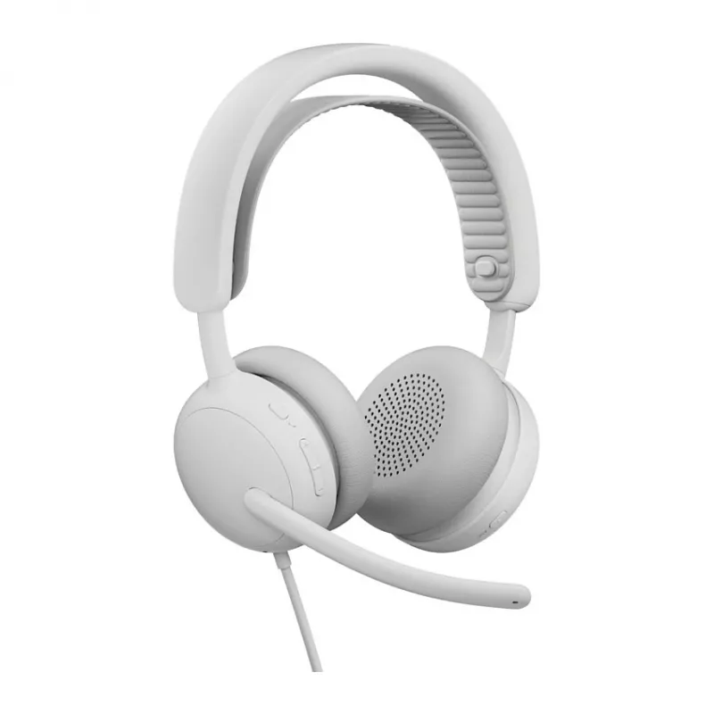 Logitech Zone Wired 2 On-Ear USB-C ausinės su triukšmo slopinimo boom mikrofonu, Off-White