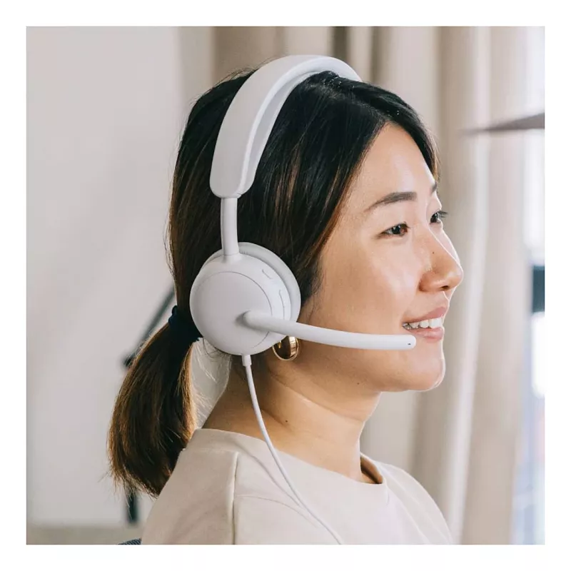 Logitech Zone Wired 2 On-Ear USB-C ausinės su triukšmo slopinimo boom mikrofonu, Off-White
