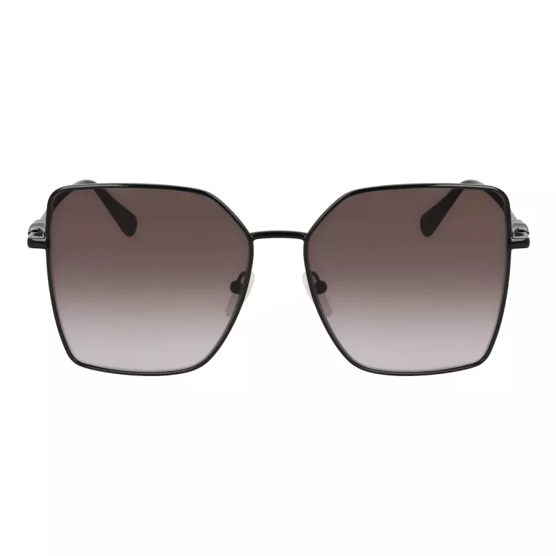 Longchamp LO173S5715001 Moteriški Akiniai nuo Saulės – Juodas Rėmelis, Pilki Lęšiai, 57mm