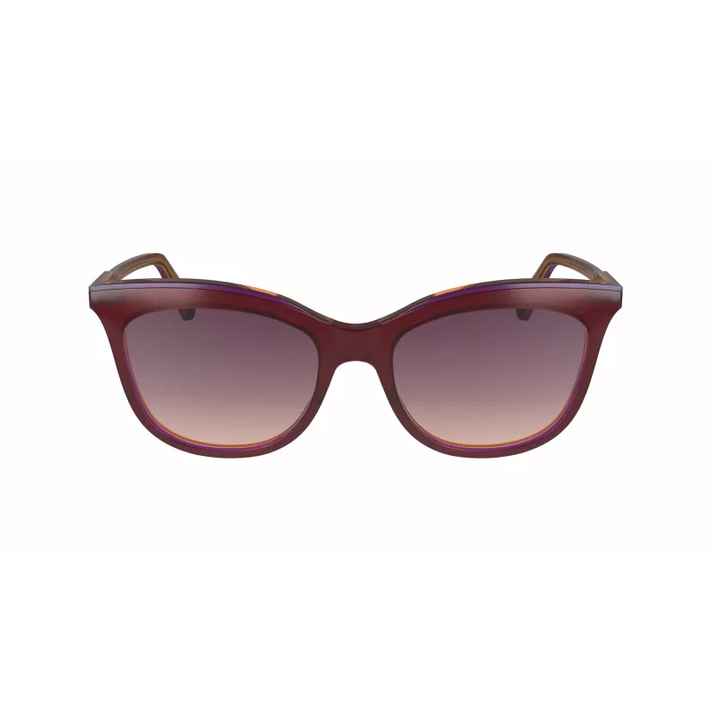 Longchamp LO738S Moteriški akiniai nuo saulės – Havana acetato rėmelis, rudas gradientinis lęšis, UV400, 53/18/140 mm