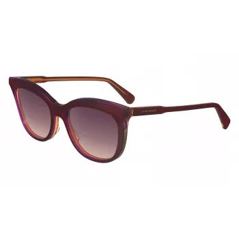 Longchamp LO738S Moteriški akiniai nuo saulės – Havana acetato rėmelis, rudas gradientinis lęšis, UV400, 53/18/140 mm