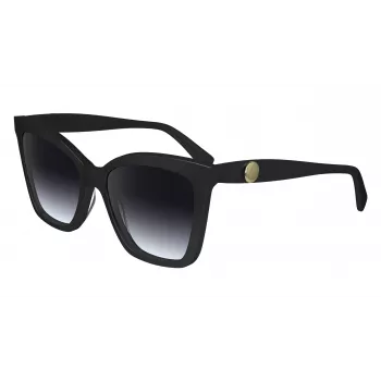 LONGCHAMP LO742S-001 Moteriški Akiniai nuo Saulės – Juodas Rėmas, Gradientiniai Pilki Lęšiai, 54 mm
