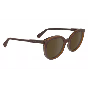 Longchamp moteriški drugelio formos akiniai nuo saulės LO739S5020206 rudos spalvos acetatinis rėmelis, rudi gradientiniai lęšiai 50/20/140 mm