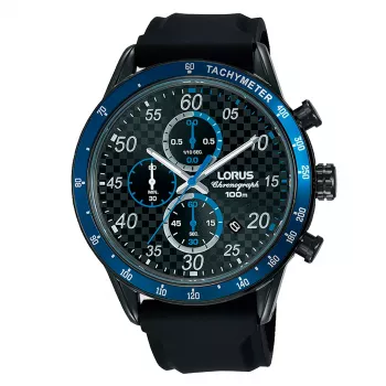 Lorus Vyrų Kvarcinis Analoginis Laikrodis RM337EX9 Mėlynas Ciferblatas Ruda Odinė Juosta 43mm