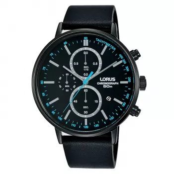 Lorus Vyriškas Kvarcinis Analoginis Laikrodis RM363FX9 - Mėlynas Ciferblatas, Nerūdijančio Plieno Apyrankė, 43 mm