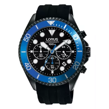 Lorus RT323GX9 Vyrų Kvarcinis Laikrodis 45mm Nerūdijančio Plieno Juodas Ciferblatas Apyrankė