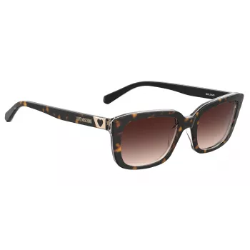 LOVE MOSCHINO moteriški akiniai nuo saulės MOL042S086F3H - Havana rėmelis, rudi gradientiniai polikarbonato lęšiai, 53/17/145 mm