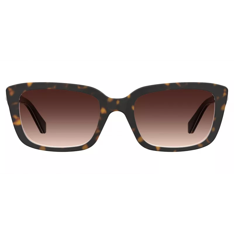 LOVE MOSCHINO moteriški akiniai nuo saulės MOL042S086F3H - Havana rėmelis, rudi gradientiniai polikarbonato lęšiai, 53/17/145 mm