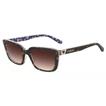 LOVE MOSCHINO moteriški akiniai nuo saulės MOL042S086F3H - Havana rėmelis, rudi gradientiniai polikarbonato lęšiai, 53/17/145 mm