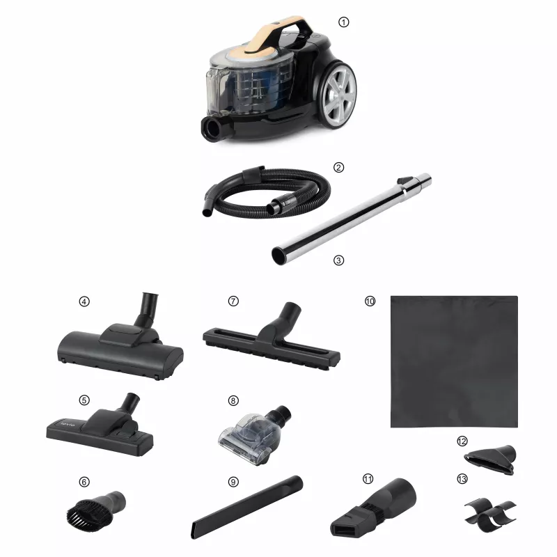 Lovio LVCVC003 VacuuFlex L Plus nešiojamasis automobilinis dulkių siurblys 12V 120W 5000Pa juodas