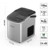 Lovio LVIM001SL Crystal Ice Home Ice Maker – 12 kg/24h, 2,2 l talpa, sidabrinis/juodas