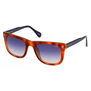 LOZZA SL4006M5209BG Unisex akiniai – juodas acetato rėmelis, pilki polikarbonatiniai lęšiai, UV400 apsauga, 52 mm lęšio plotis