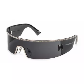 LOZZA Women's Rectangular Acetate Sunglasses SL2372S990579 Black/Grey UV400