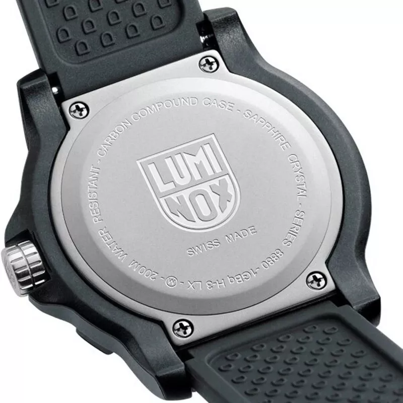 LUMINOX Vyriškas laikrodis XL.8882.F 45mm Šveicariškas kvarcinis su CARBONOX korpusu ir juoda gumine juostele