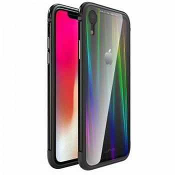 Luphie Apple iPhone XR Aurora Hybrid Bumper Case Aluminium Frame + TPU Black Clear