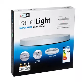 MACLEAN LED Plafond Panel 7in1 Flush-Mounted Ultra Slim 30W 3 Colors (WW, NW, CW) Led4U LD142 su mikrobangų judesio jutikliu ir įmontuotu maitinimo šaltiniu