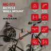 MACLEAN MC-172 Horizontalus sieninis dviračio laikiklis, plieninis, 30 kg apkrova, reguliuojamas kampas, sulankstomas, juodas