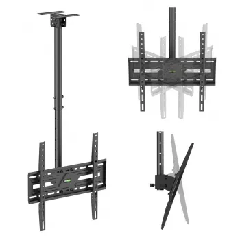 MACLEAN MC-175 lubų laikiklis televizoriams 37–75 colių, 50 kg, VESA 400x400, juodas